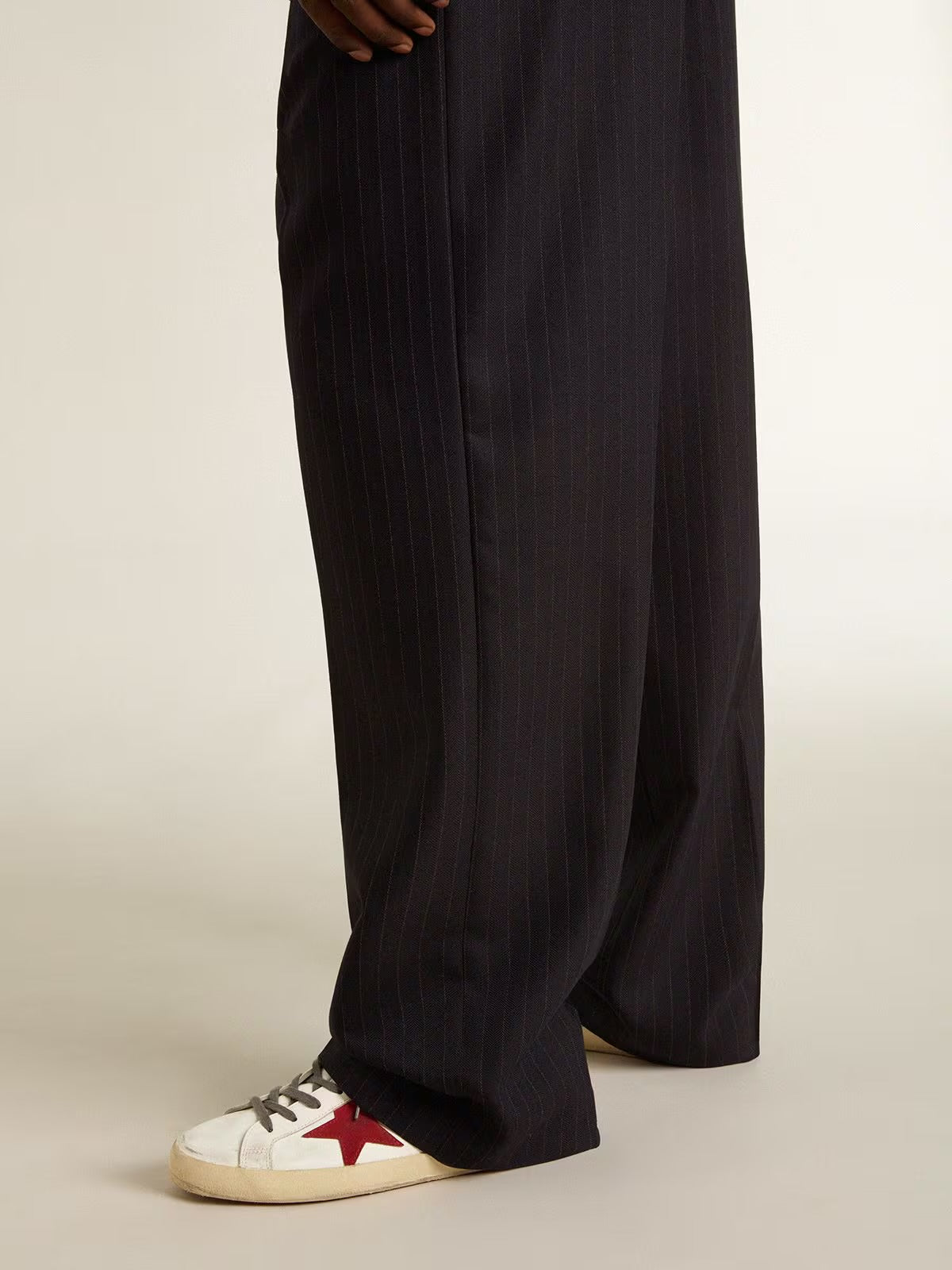 Golden goose Men's Super-Star with red suede star and green leather heel tab