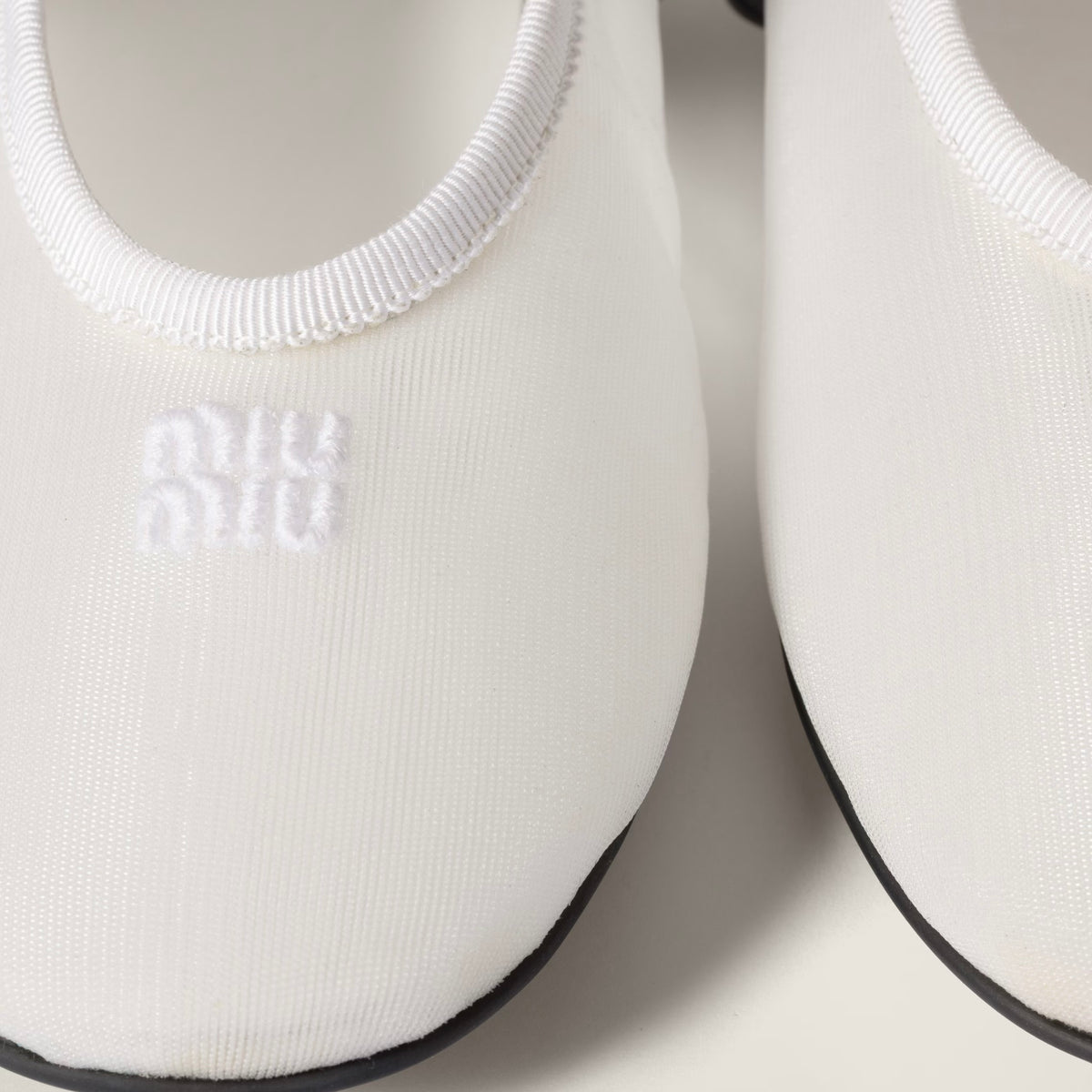 Miu Miu Mesh fabric ballerinas white