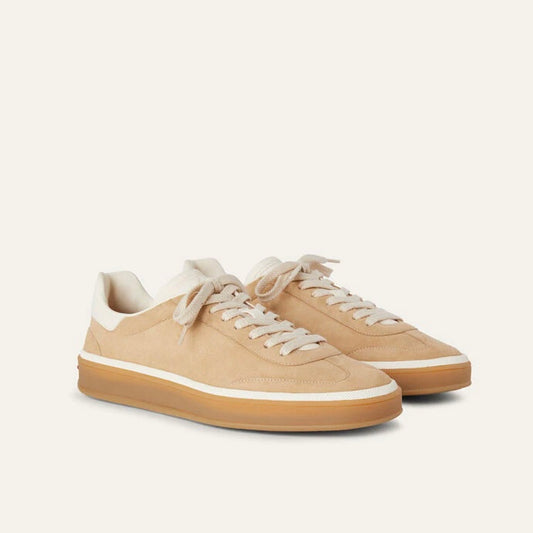 Loro Piana Tennis Walk Sneaker In Suede Calf Split Windy Dunes