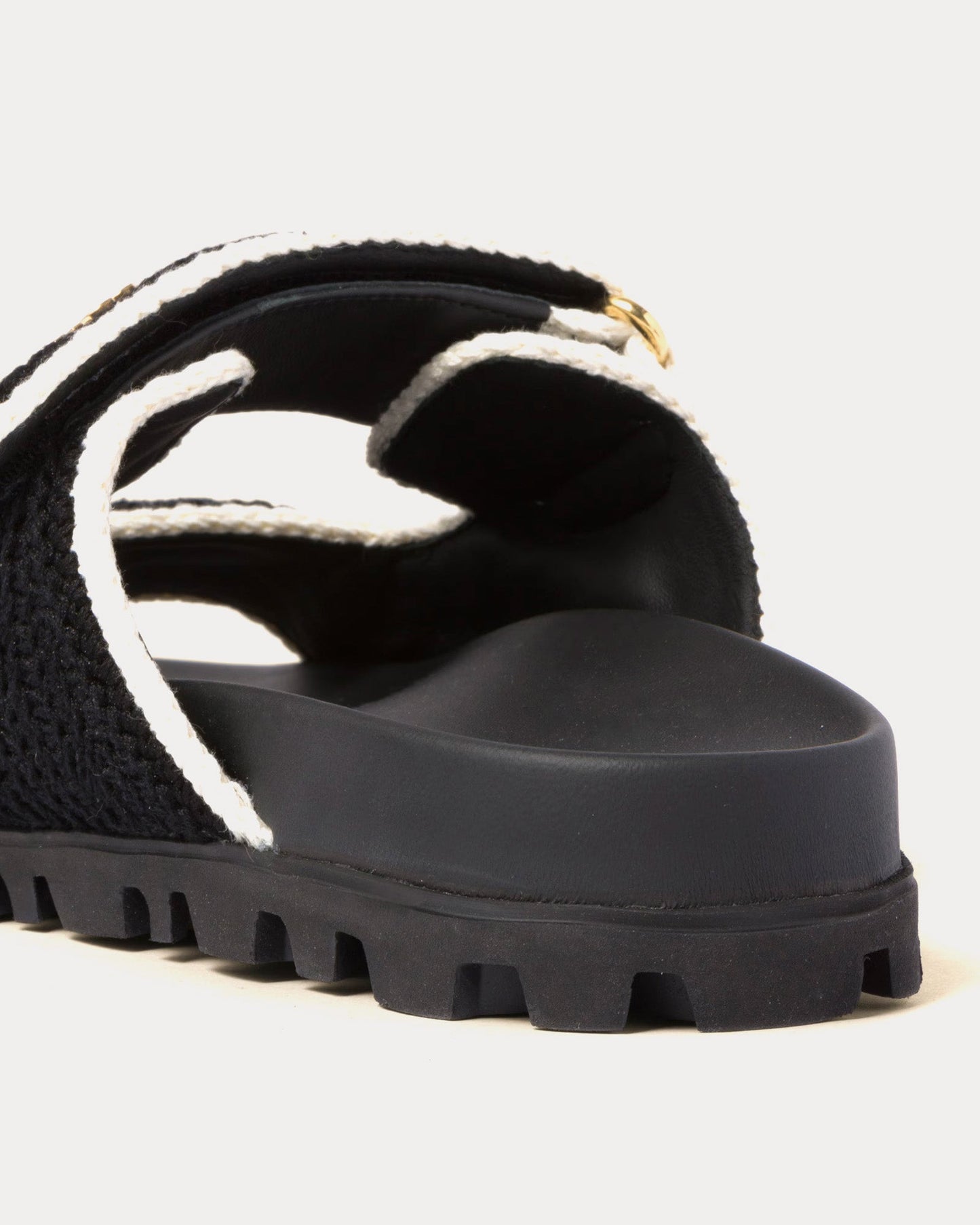 Miu Miu - Crochet Knit Black / Ivory Sandals