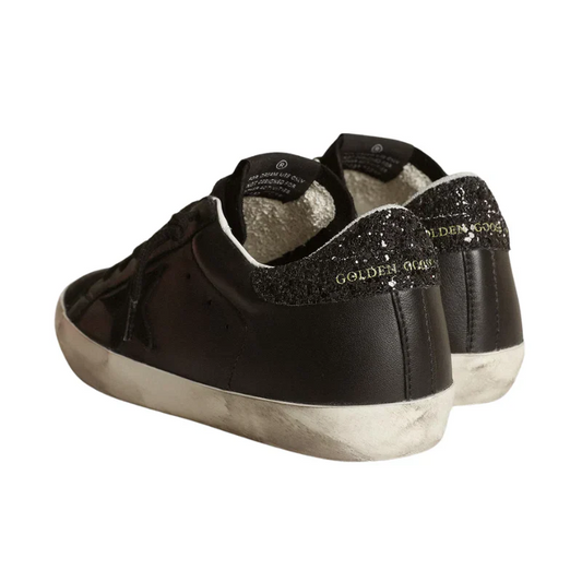Golden Goose Superstar – Black Glitter Heel
