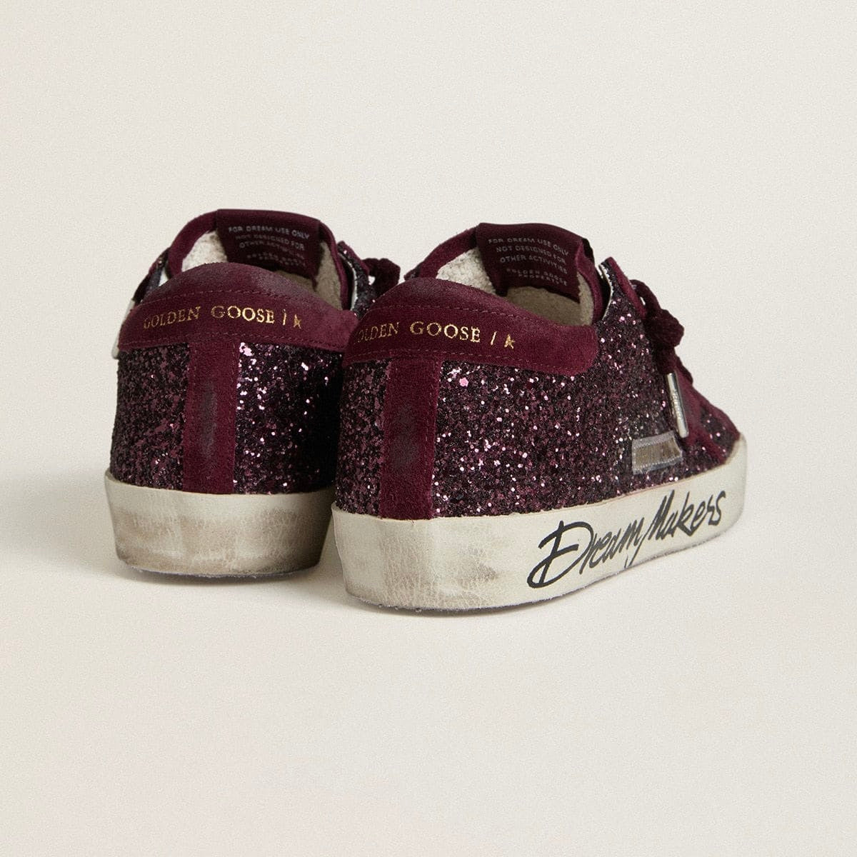 Golden Goose Super-Star LTD in cherry glitter with cherry suede star(Women's)