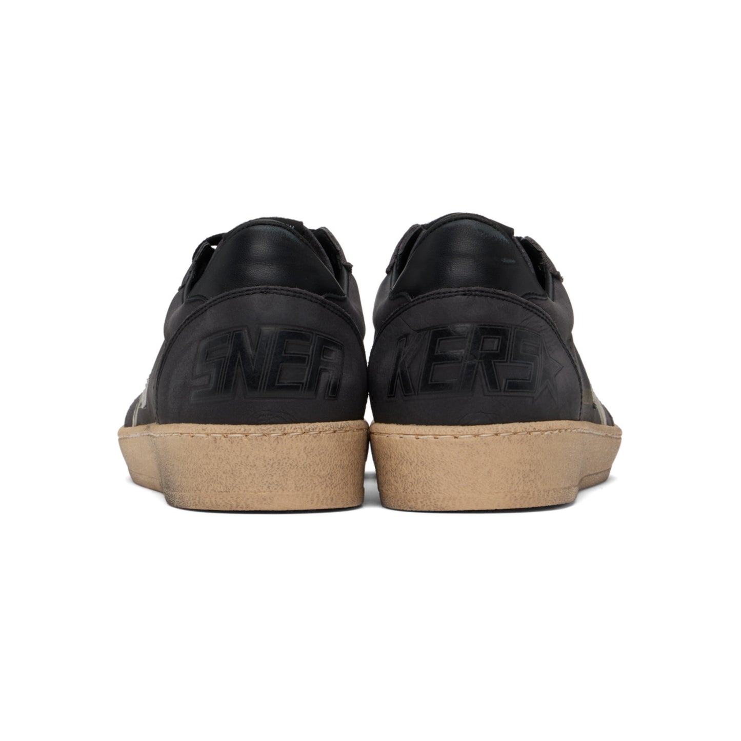 Golden Goose Ball Star in glitter with leather star and metallic leather heel tab Dark Grey Sand(Men)