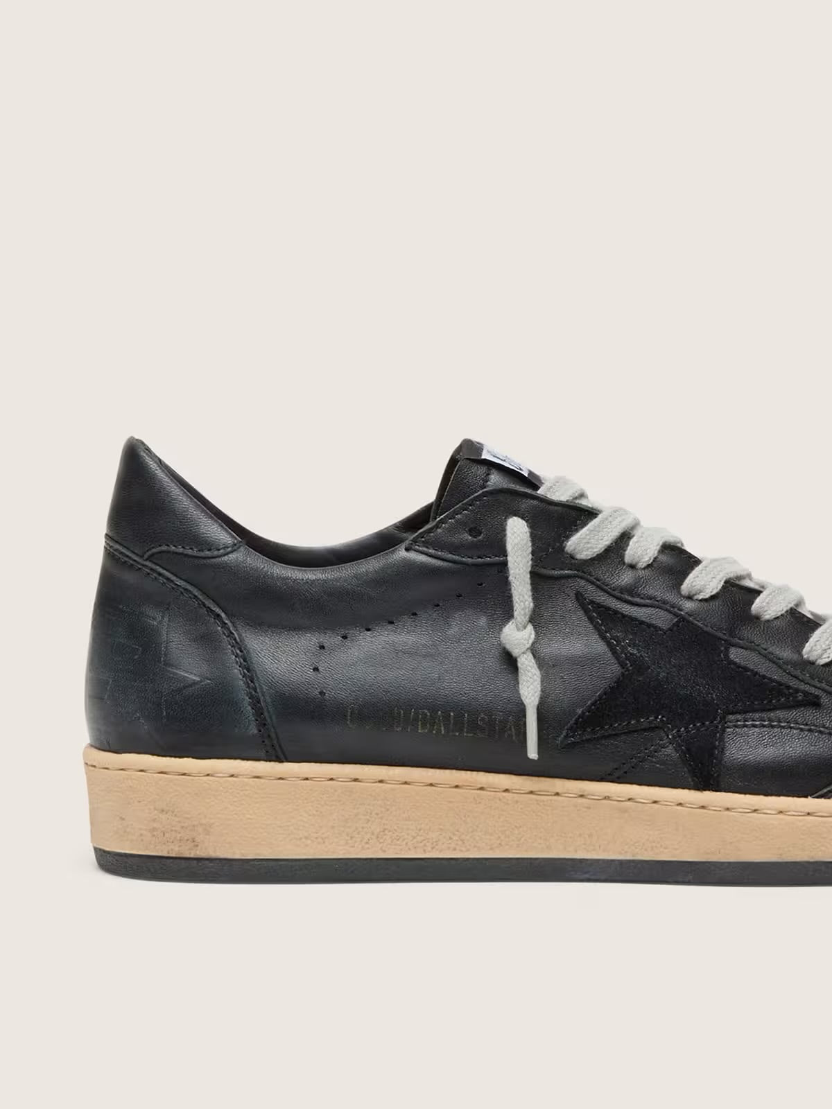 Golden Goose Men’s Ball Star in black nappa with suede star and nappa heel tab