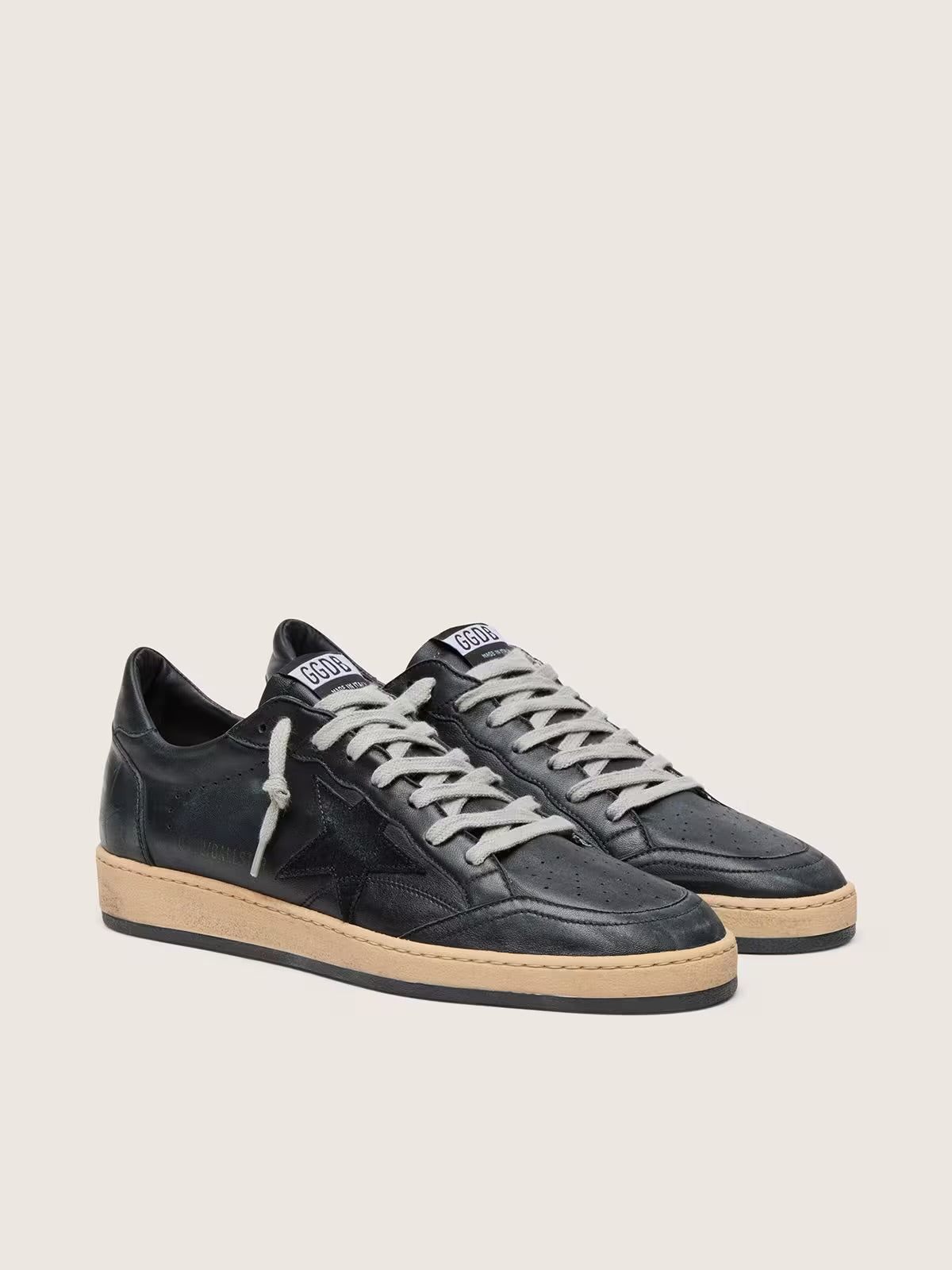 Golden Goose Men’s Ball Star in black nappa with suede star and nappa heel tab
