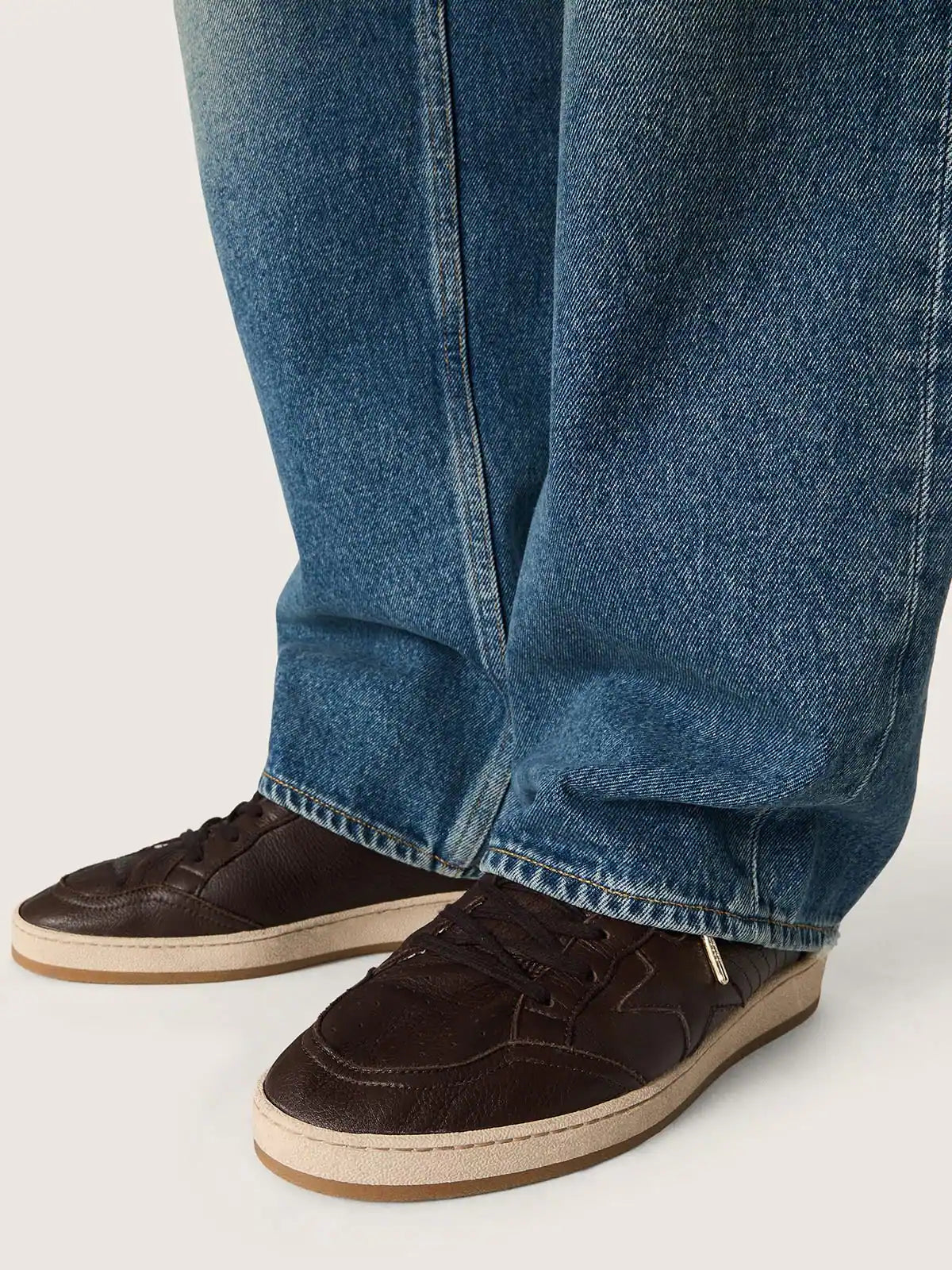 Golden Goose Men's Ball Star in dark brown leather with tone-on-tone leather star