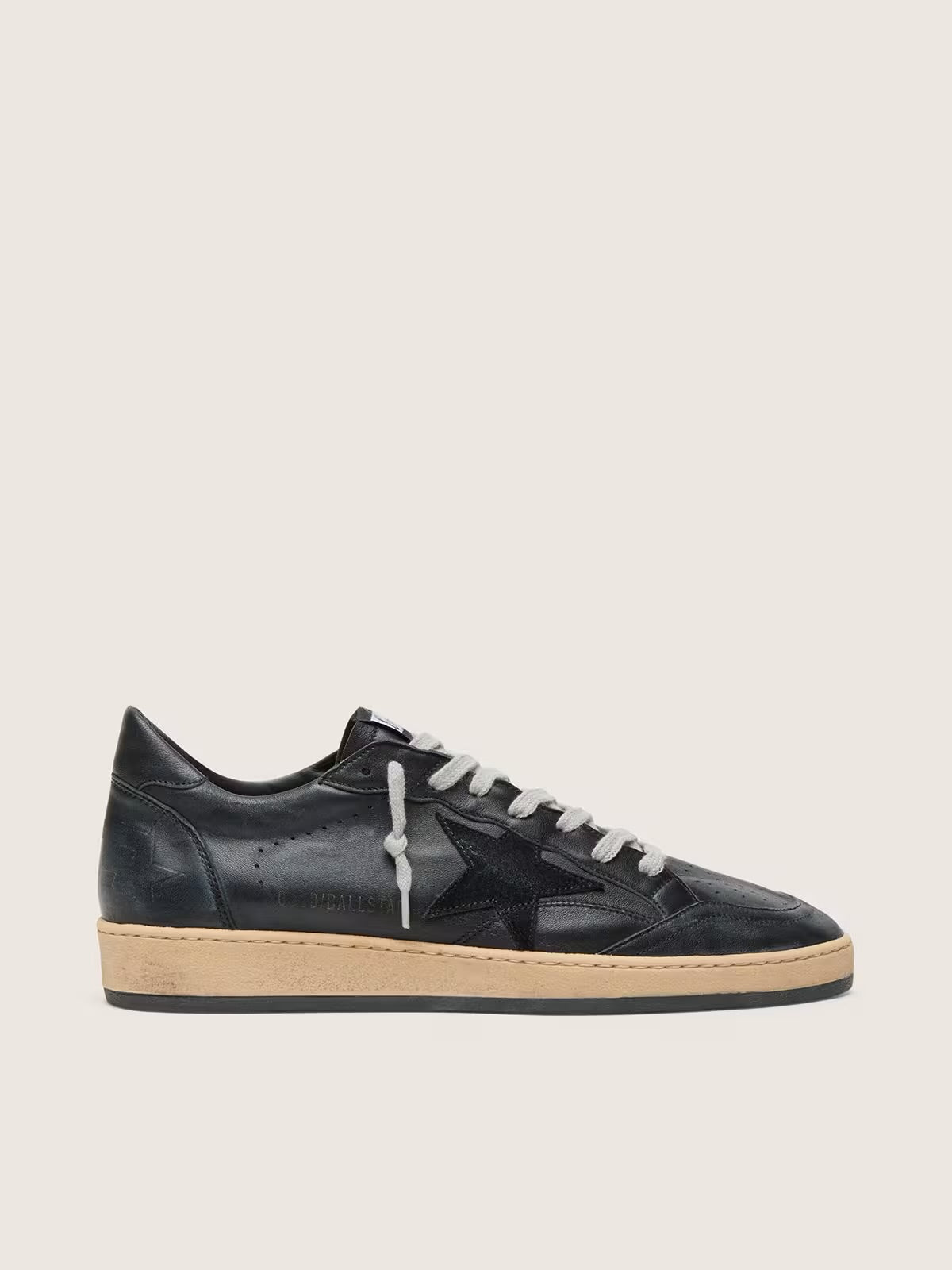 Golden Goose Men’s Ball Star in black nappa with suede star and nappa heel tab