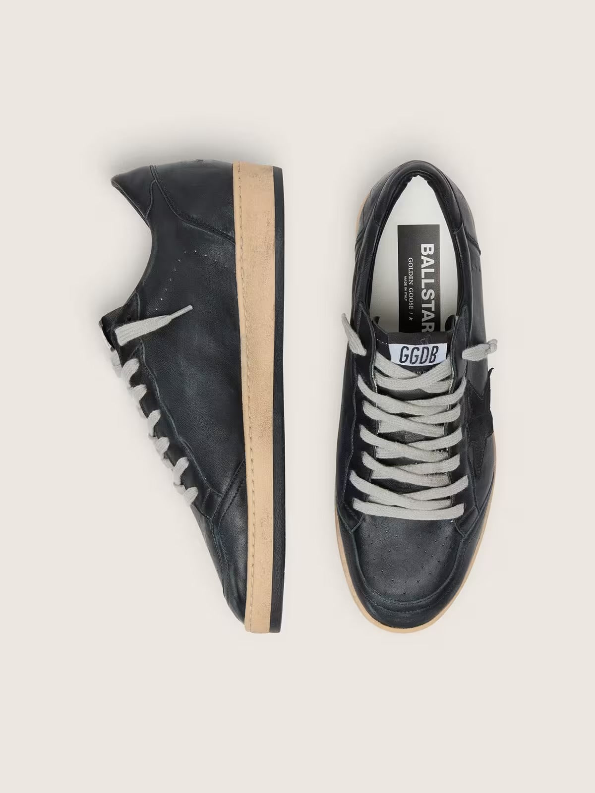 Golden Goose Men’s Ball Star in black nappa with suede star and nappa heel tab