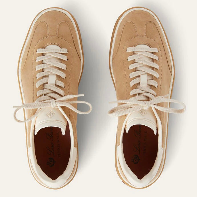 Loro Piana  Tennis Walk Sneaker In Suede Calf Split Windy Dunes