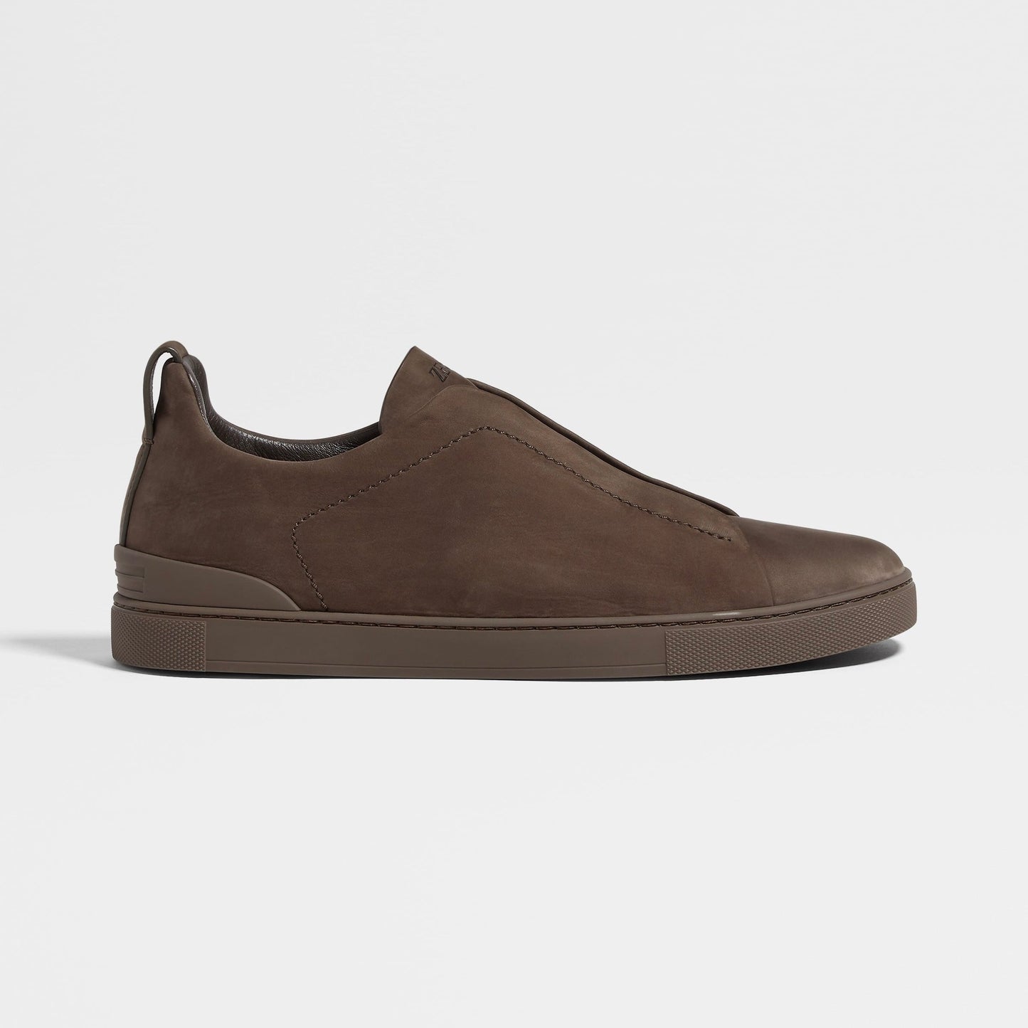 Zegna DARK TAUPE TRIPLE STITCH™ SECONDSKIN NUBUCK SNEAKERS
