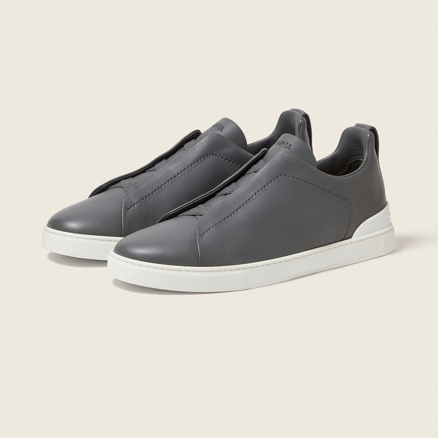 Zegna DARK GREY TRIPLE STITCH™ SECONDSKIN SNEAKERS