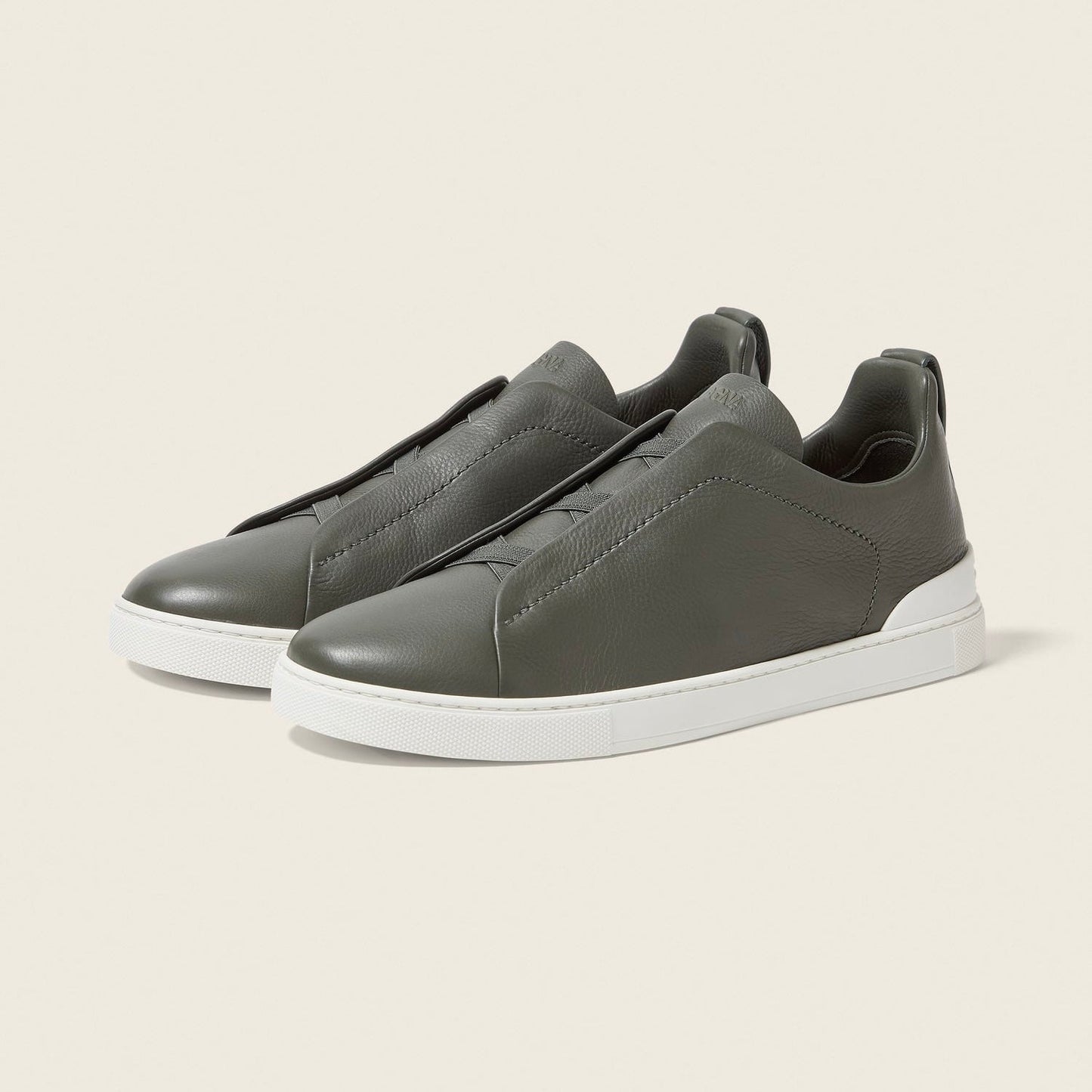 ZEGNA ARMY GREEN TRIPLE STITCH™ SECONDSKIN SNEAKERS