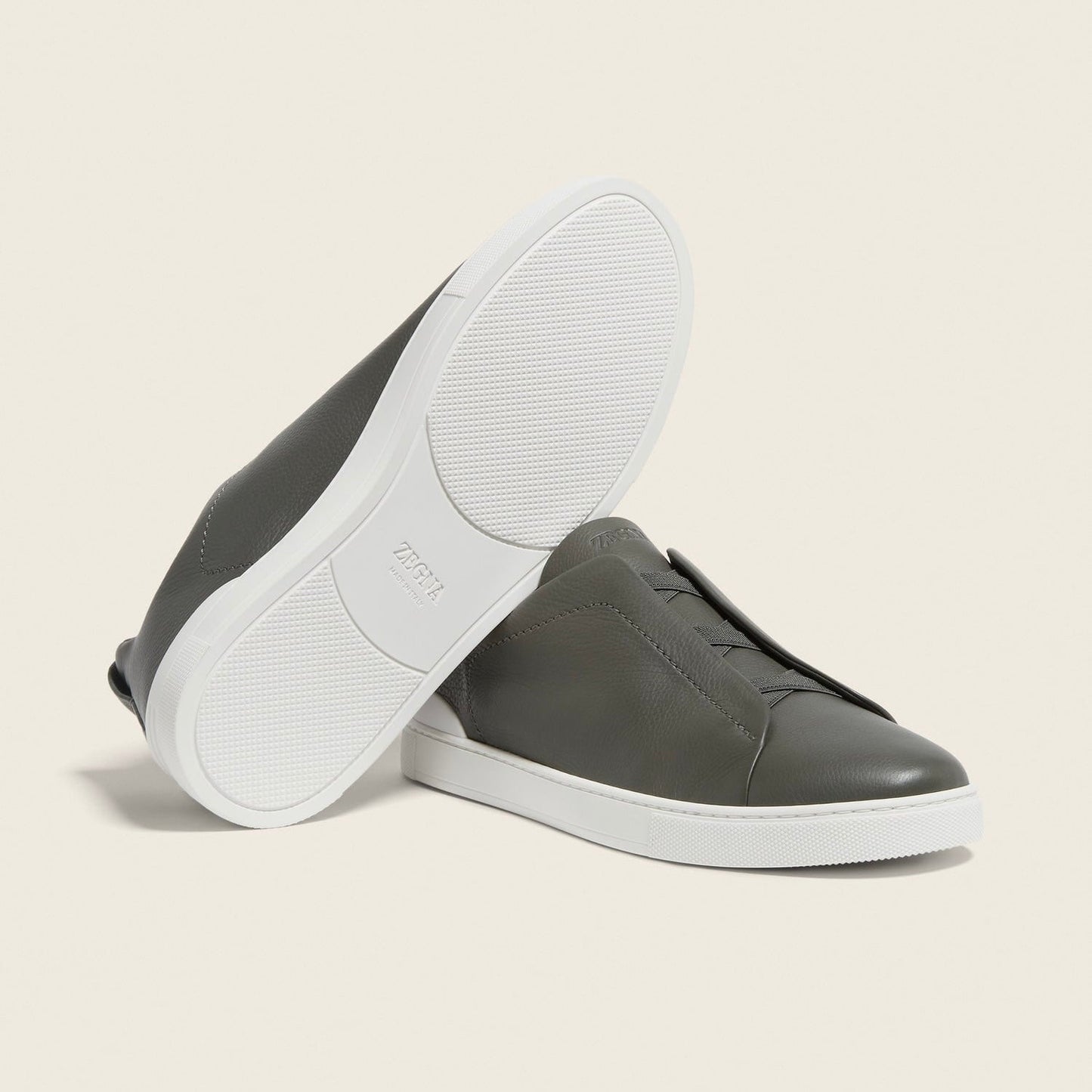 ZEGNA ARMY GREEN TRIPLE STITCH™ SECONDSKIN SNEAKERS