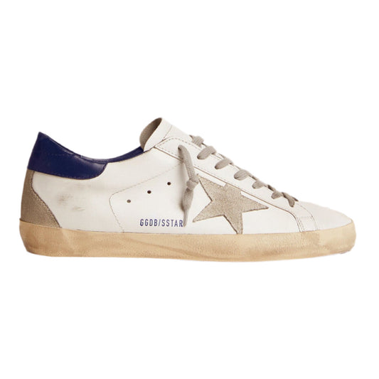 Golden Goose Super-Star – White Royal Blue Grey Suede Patch