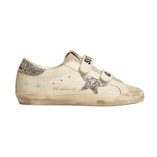 Women’s Old School with silver glitter star and ice-gray suede tongue
