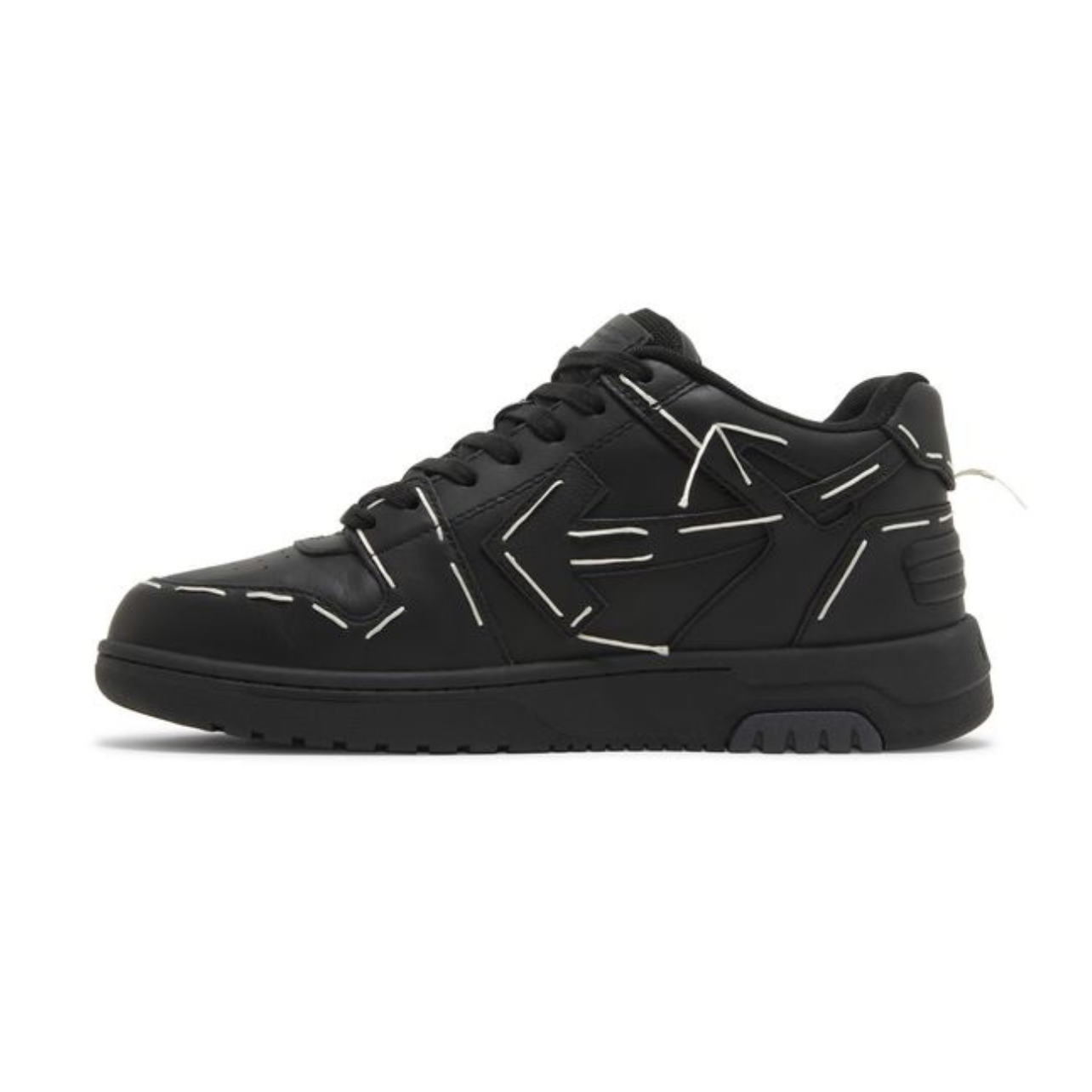 OFF-WHITE Out Of Office OOO low Tops Sartorial Stitching Black