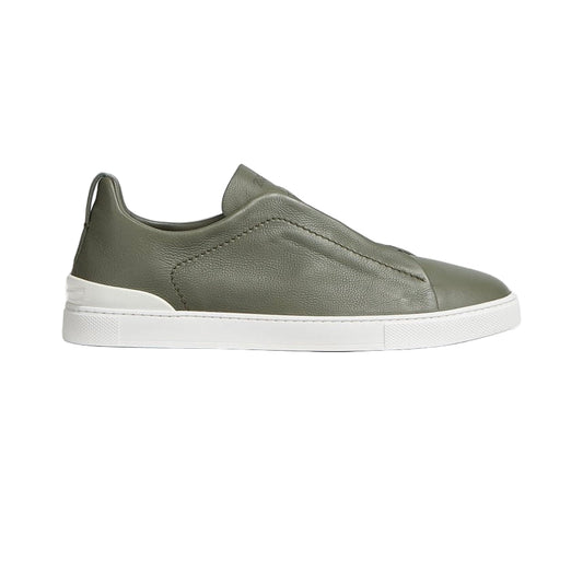 ZEGNA LIGHT ARMY GREEN TRIPLE STITCH™ SECONDSKIN SNEAKERS