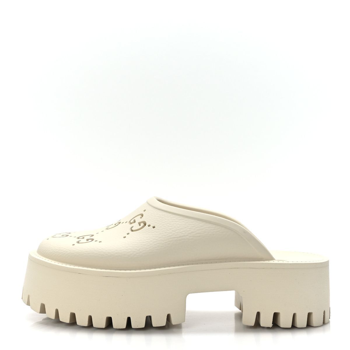 Gucci Platform Perforated G Sandal White (W) | SASOM