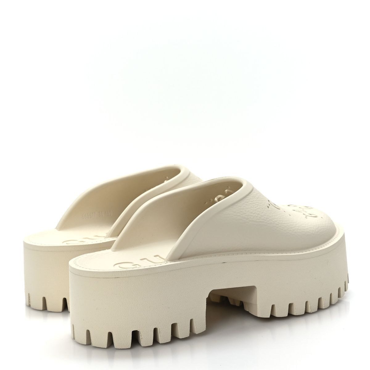 Gucci Platform Perforated G Sandal White (W) | SASOM