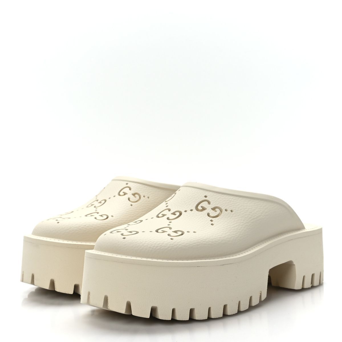 Gucci Platform Perforated G Sandal White (W) | SASOM