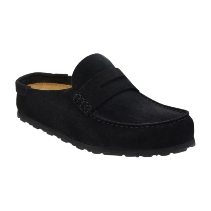 Birkenstock Naples suede loafer-style mules – Black