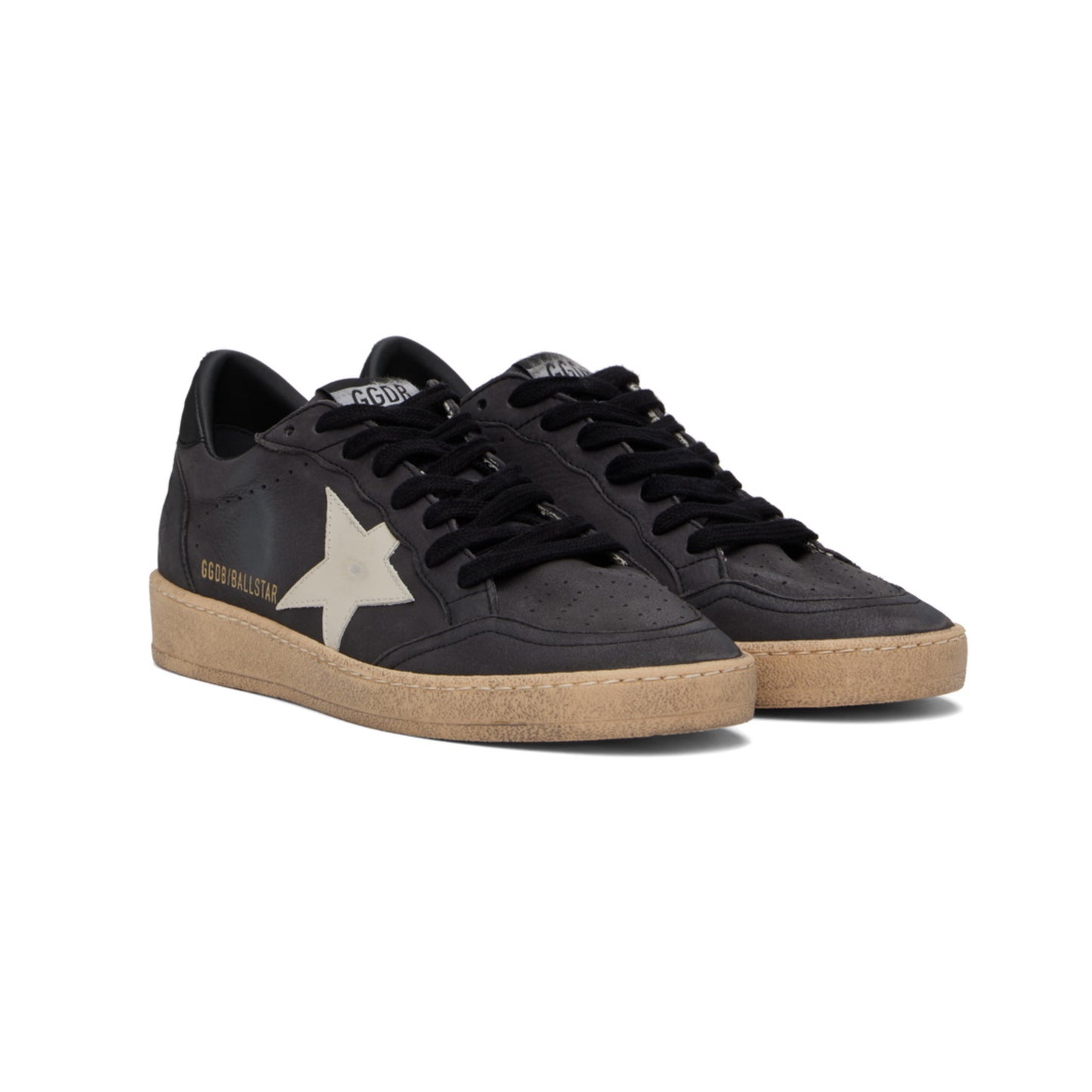 Golden Goose Ball Star in glitter with leather star and metallic leather heel tab Dark Grey Sand(Men)