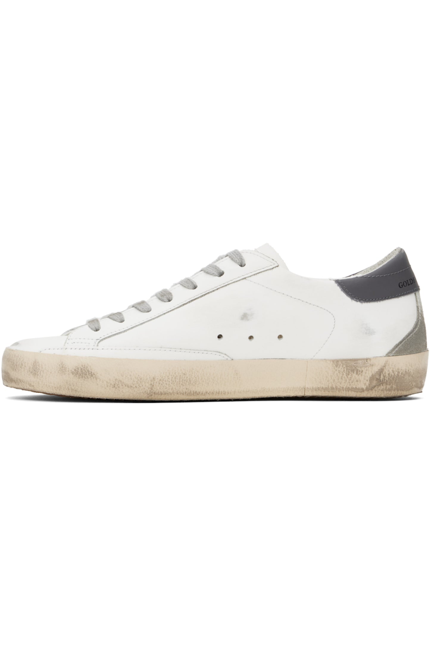 golden-goose White & Gray Super-Star Classic Sneakers