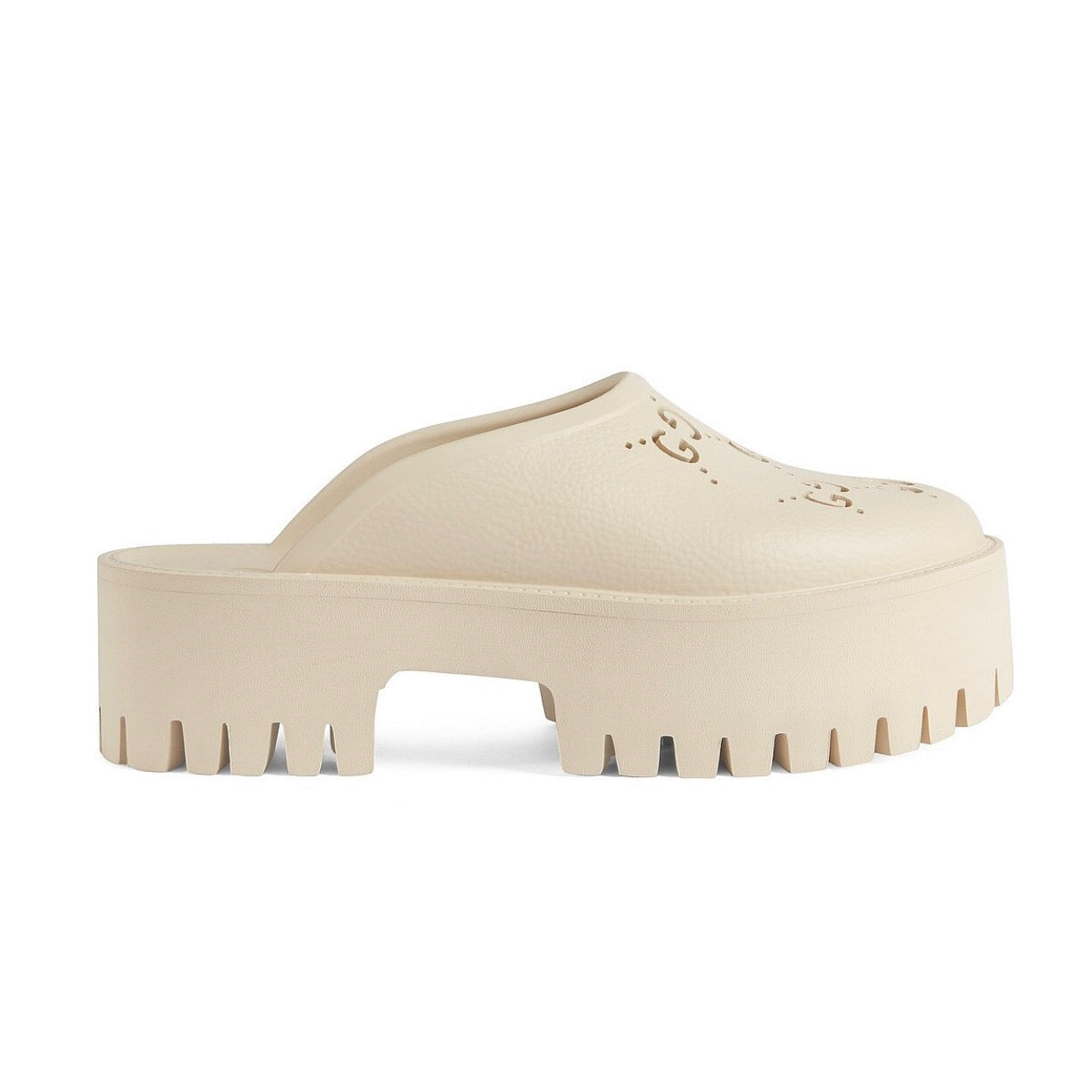 Gucci Platform Perforated G Sandal White (W) | SASOM
