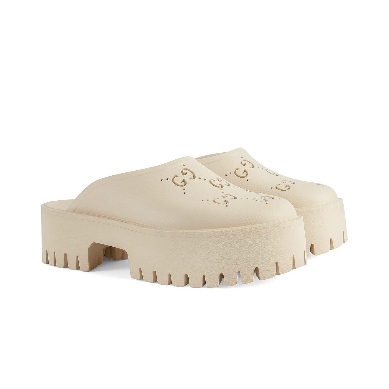 Gucci Platform Perforated G Sandal White (W) | SASOM