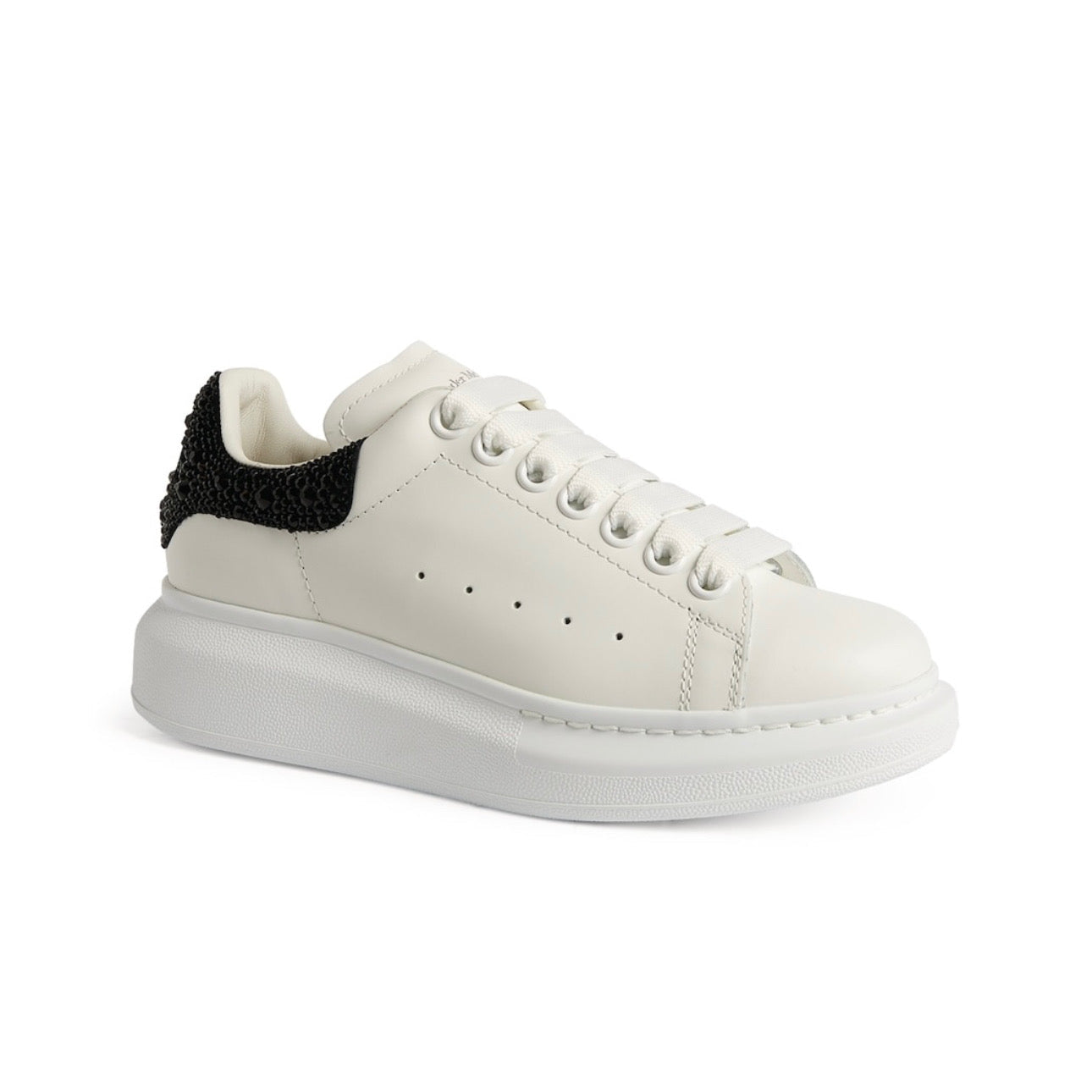 Alexander McQueen Wmns Oversized Sneaker 'White Black Crystal'